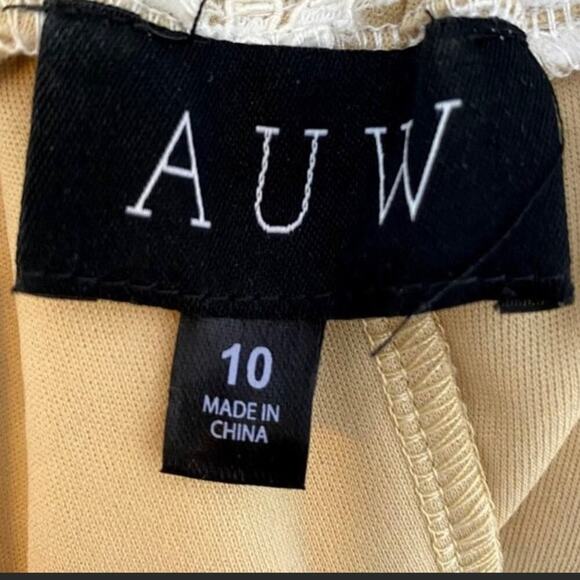 AUW ~ Cream Lace Off-the-Shoulder Dress - Size 10 - Picture 4 of 6